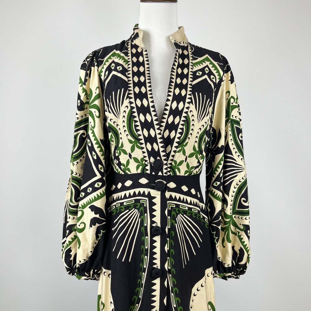NWOT Farm Rio Mystic Scarf Floral Long Sleeve V Neck Maxi Dress Size XS - Picture 3 of 13